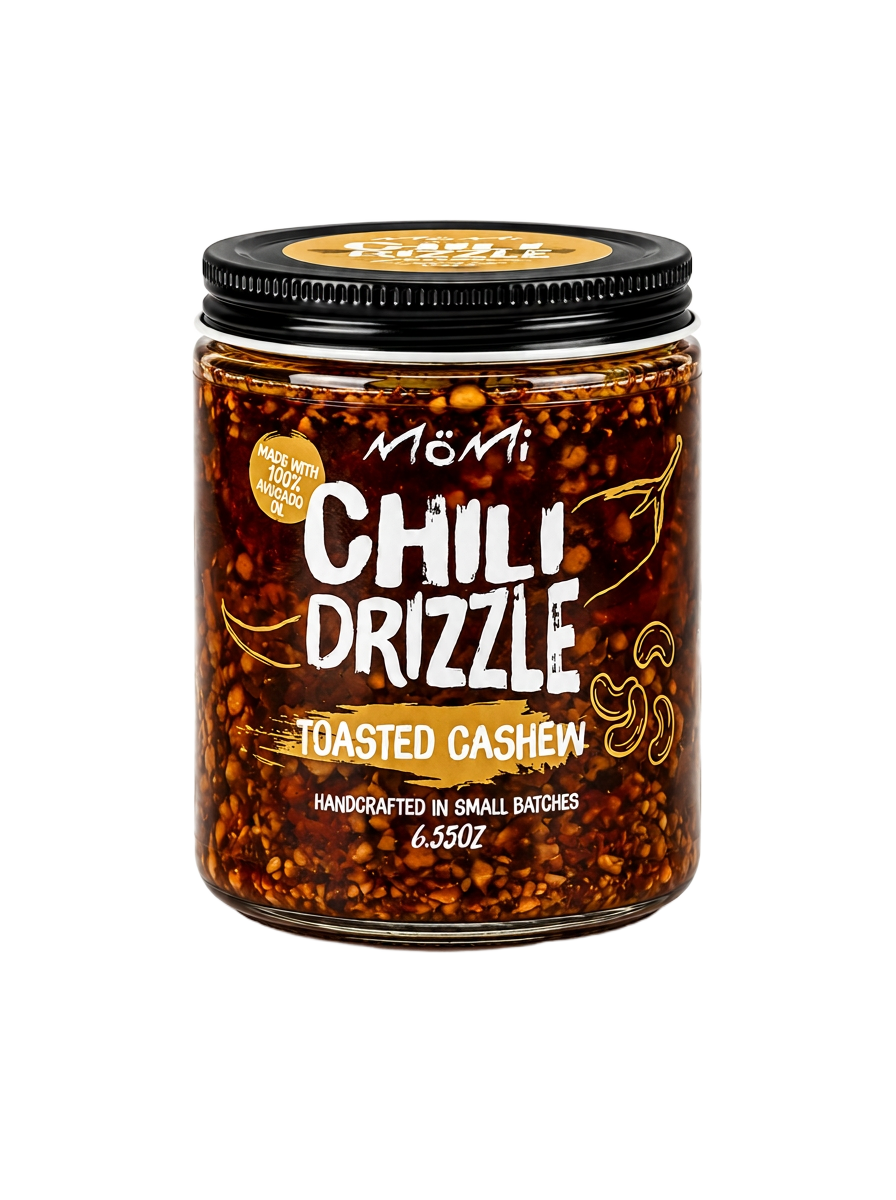 MÖMI Chili Drizzle Toasted Cashew jar